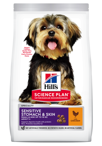 Hrana uscata caini, Hill's Science Plan Canine Adult Small and Mini Sensitive Stomach and Skin Chicken, 6 kg
