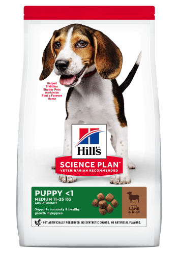 Hrana uscata caini, Hill's Science Plan Canine Puppy Medium Lamb and Rice, 14 kg