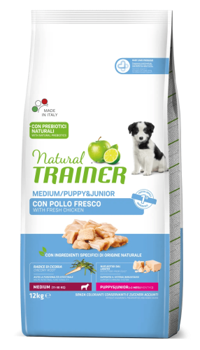Hrana Uscata Catei, Natural Trainer, Maxi Dog Puppy & Junior, Pui, 12 kg
