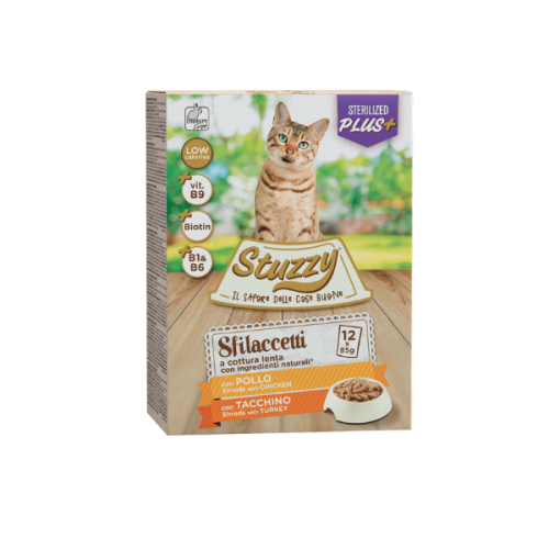 Stuzzy Pack, plic fasii sos sterilized pui/ curcan, 12 x 85 g