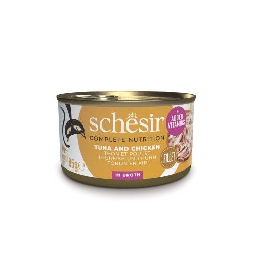 Hrana umeda pisici, Schesir, Ton si Pui in Supa, 85 g