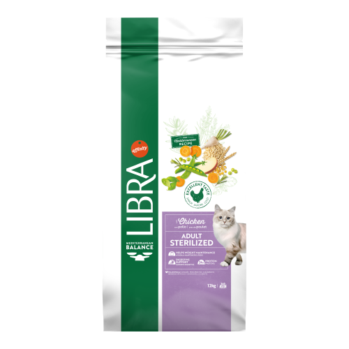 Hrana Uscata Pisici Adulte Sterilizate, Libra Cat Adult Sterilizat, Pui, 12 kg