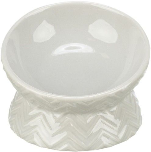 Trixie, castron ceramic ridicat ergonomic, taupe deschis, 0.15 L/ 13 cm