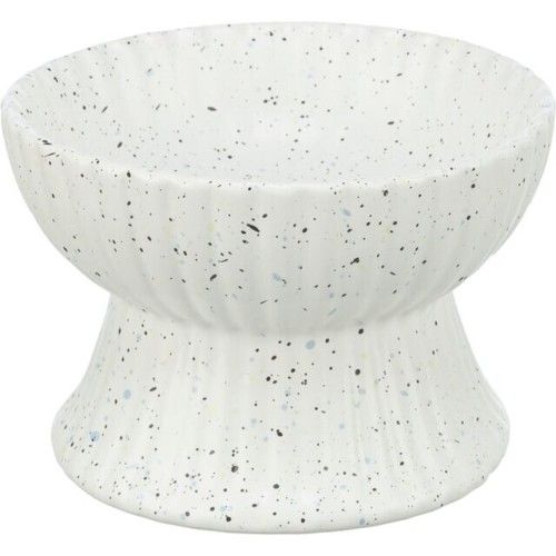 Trixie, castron ceramic ridicat ergonomic, alb, 0.34 L/ 14 cm