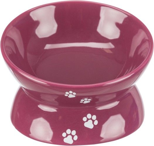Trixie, castron ceramic ridicat ergonomic, bordo, 0.15 L/ 13 cm