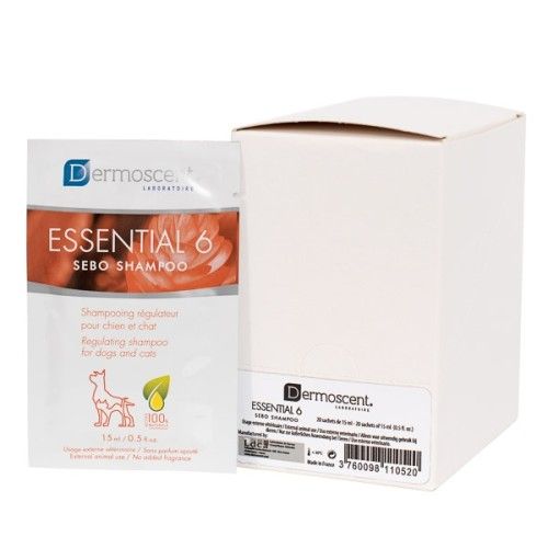 Refill Dermoscent Essential 6 Sebo Shampoo for Dogs and Cats, 15 ml x 20