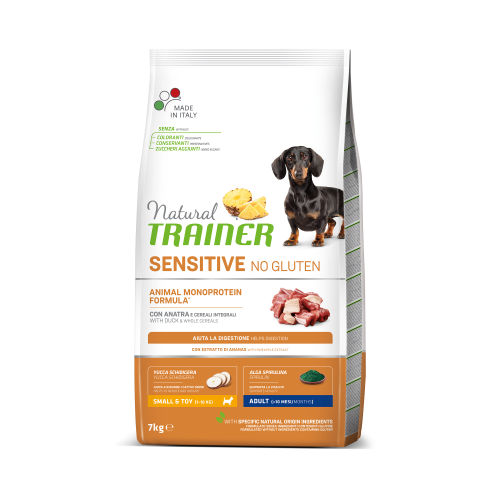 Hrana Uscata Caini, Natural Trainer, Dog Mini Adult Sensitive No Gluten, Rata, 7 kg