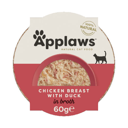 Hrana umeda pisici, Applaws Cat, Pui si Rata, bol, 60 g