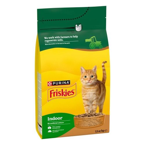 FRISKIES Cat, Adult, Pisica Indoor, Pui si Legume, 1.5 kg