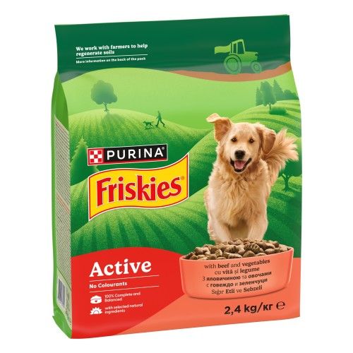 FRISKIES Dog, Caini Active, Vita, 2.4 kg
