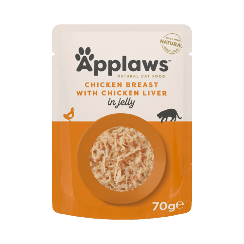Hrana umeda pisici, Applaws Cat, File Pui si Ficat, in aspic, 70 g