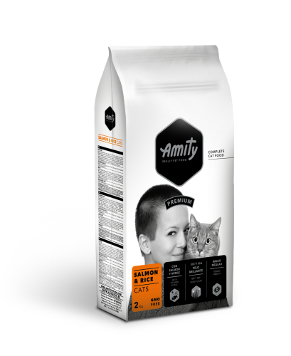 Hrana Uscata Pisici, Amity, Adult, Somon si Orez, 2 kg