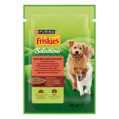 FRISKIES Adult cu Vita si Cartofi in Sos, 85 g