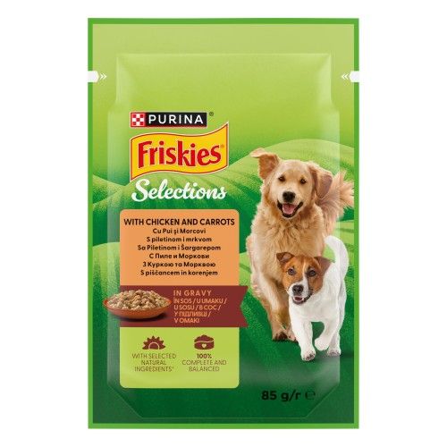 FRISKIES Adult cu Pui si Morcovi in Sos, 85 g