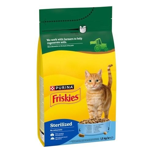 FRISKIES Cat, Adult, Pisica Sterilizata, Somon si Legume, 1.5 kg