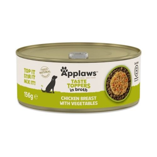 Hrana umeda caini, Applaws Dog Taste Toppers, Piept de Pui si Legume, in supa, 156 g