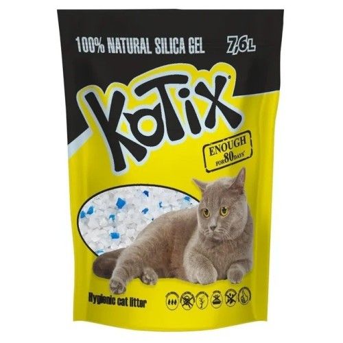 Asternut igienic pentru pisici, silicat, Kotix Normal, 7.6 L/ 3 kg