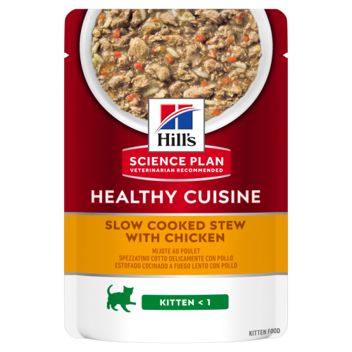 Hrana umeda pisici, Hill's Science Plan Feline Kitten Chicken & Vegetables Stew, 80 g