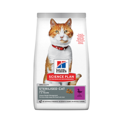 Hrana uscata pisici, Hill's Science Plan Feline Adult Sterilised Duck, 10 kg