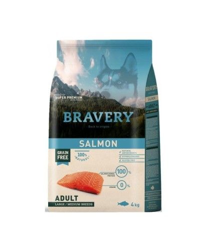 Hrana Uscata Caini, Bravery Dog, Large-Medium Adult, Somon, 4 kg
