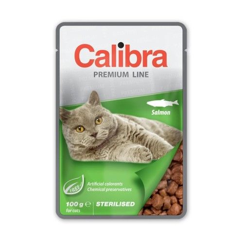 Hrana umeda pisici, Calibra Cat Pouch Premium Adult Sterilized Salmon, 100 g