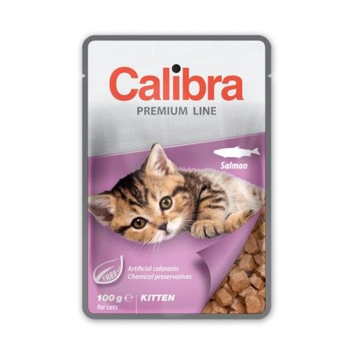 Hrana umeda pisici, Calibra Cat Pouch Premium Kitten Salmon, 100 g
