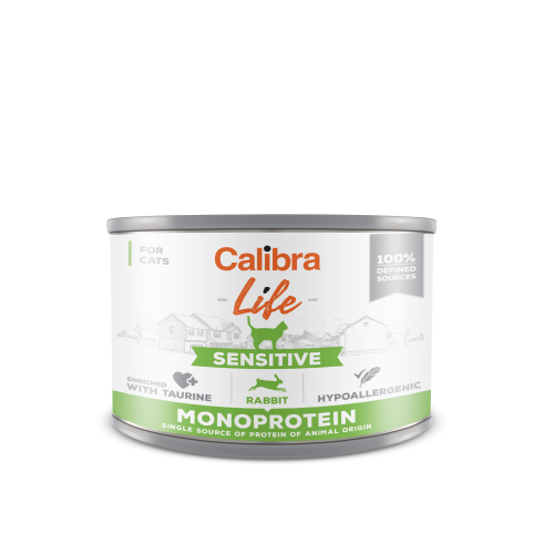 Hrana umeda pisici, Calibra Cat Life Sensitive Rabbit, 200 g