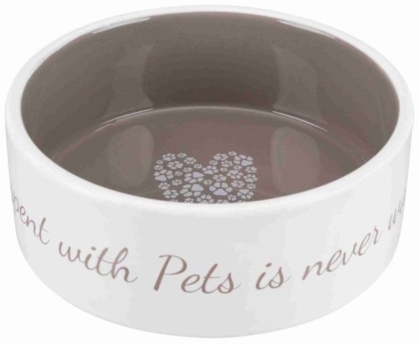 Castron ceramic Pet's Home 1.4 l/ 20 cm crem/taupe 25055