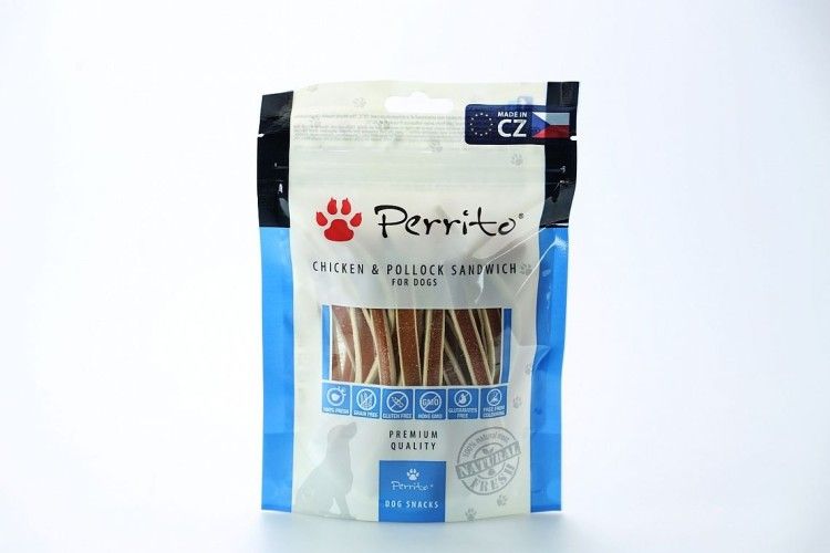 Recompense naturale pentru caini, Perrito, Pui si Cod, 100 g