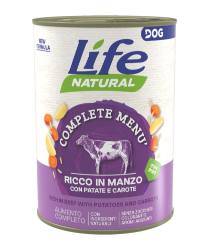 Hrana Umeda Caini, Life Dog Nutrition Plus, Vita, Cartofi & Morcovi, 400 g