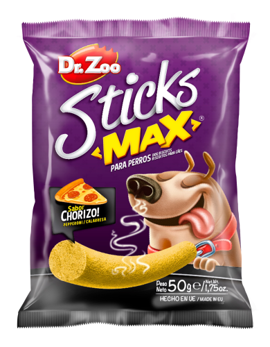 Dr Zoo Sticks MAX, recompense caini, Chorizo, 50 g