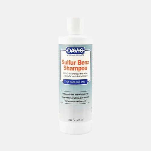 Sampon cu 2.5% peroxid de benzoil micronizat, 2% sulf micronizat si acid salicilic, Davis, 355 ml