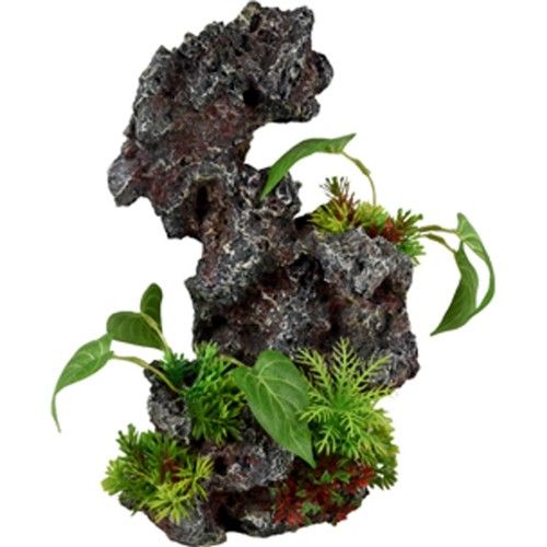 DECOR ACVARIU "PETRA MARE" ROCA SI PLANTE 19X15X31 CM/410120