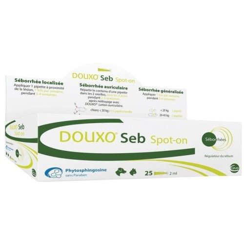 Solutie dermatologica, Douxo Seb Spot On, 25 buc x 2 ml