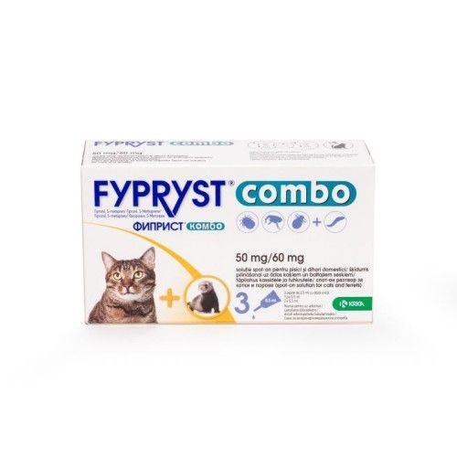 Fypryst Combo Cat 50 mg, pipete antiparazitare pisici, 3 buc