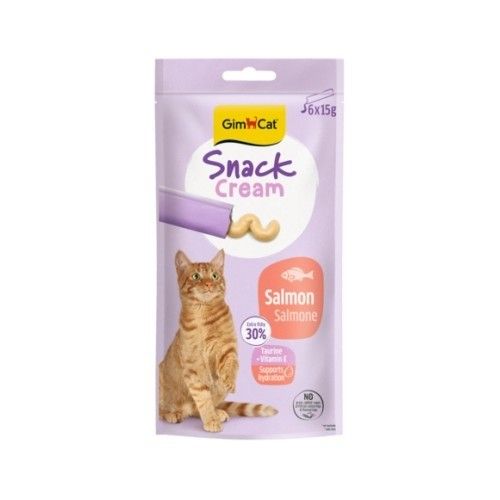 Recompense pisici adulte, GimCat Snack Cream, Somon, 6 x 15 g