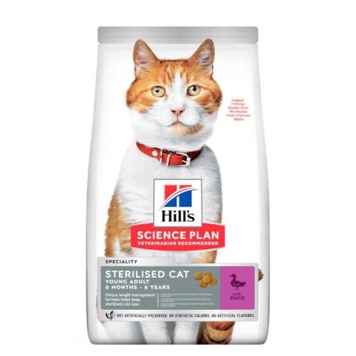 Hrana uscata pisici, Hill's Science Plan Feline Adult Sterilised Duck, 300 g