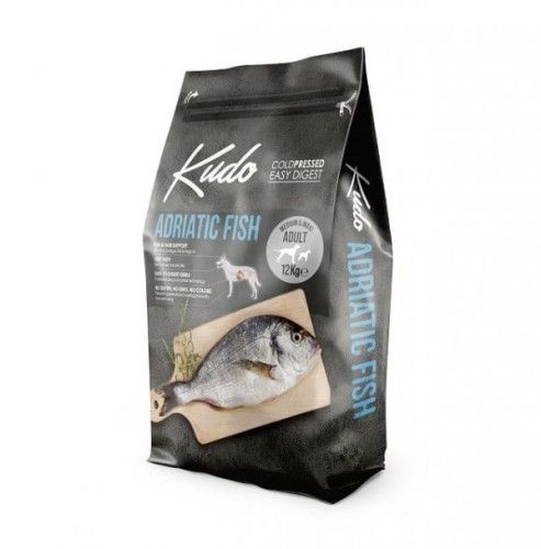 Kudo Adult Mediu-Maxi, Hrana Uscata Presata la Rece, Peste, 12 kg