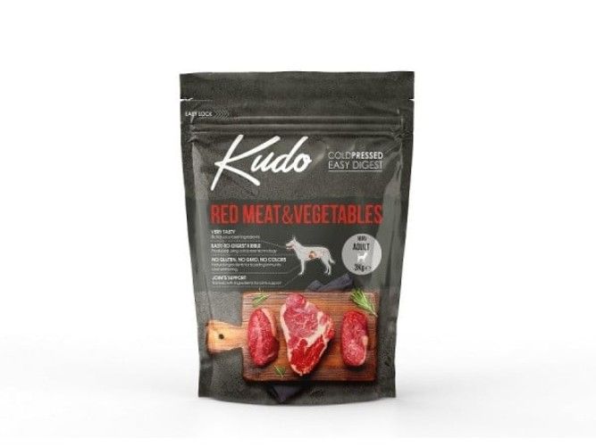 Kudo Adult Mini, Hrana Uscata Presata la Rece, Carne Rosie si Legume, 3 kg
