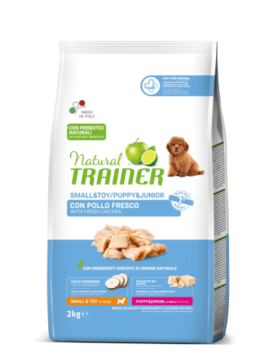Natural Trainer, Puppy & Junior Mini & Toy cu Pui, 2 kg