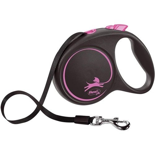Lesa caini, Flexi, pana la 50 kg, L, 5 m, roz