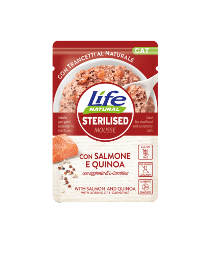 Hrana Umeda Pisici, Life Natural Sterilizat Mousse Somon si Quinoa, 70 g