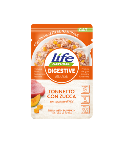 Hrana Umeda Pisici, Life Natural Digestive Mousse Ton si Dovleac, 70 g