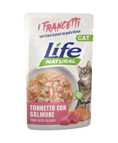 Hrana Umeda Pisici, Life Natural Adult, Ton si Somon Bucati, 55 g