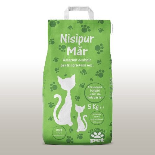 Asternut igienic natural, nisip pentru pisici, Nisipur Mar, bentonita, 5 kg