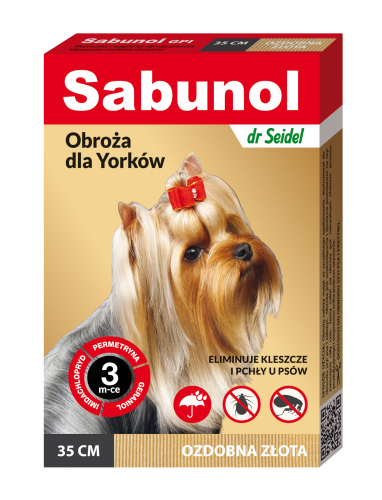 Sabunol Dog GPI, Zgarda Antiparazitara Caini 2-10 kg, Culoare Gold (35cm)