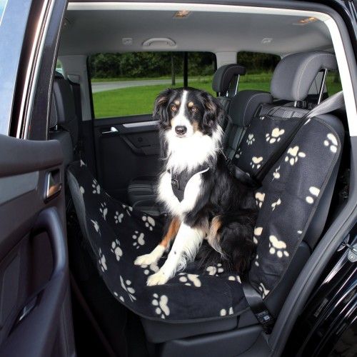 Patura Protectie Auto Fleece 0.65x1.45 m Negru cu Labute 13235