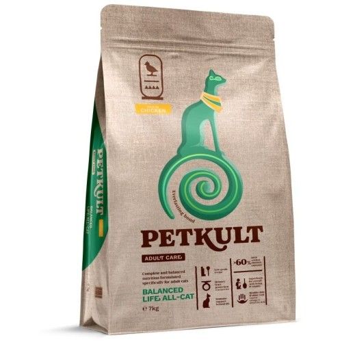 Hrana Uscata Petkult Adult Care Balanced Life All-Cat Pisici, Pui, 7 kg