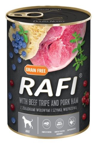 Hrana Umeda Caini, Rafi Dog, Sunca de Porc si Burta de Vita, 400 g