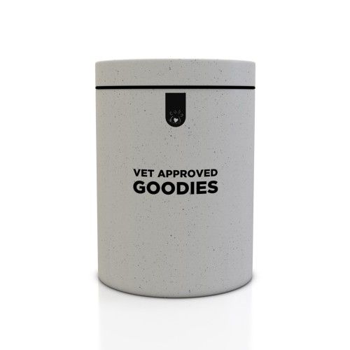 Recipient pentru recompense si hrana uscata din fibre de bambus Doctor Totolici, culoare Offwhite, 2L